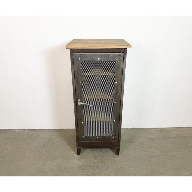 Industrial Iron Cabinet with Mesh Door, 1960s For Sale - Image 4 of 15