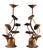 Japanese Bronze Candle Stands, Lotus Design, Mid-Showa Era, 1960s For Sale