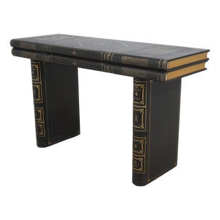 Maitland Smith Leather Wrapped 7 Drawer Console Sofa Table For Sale