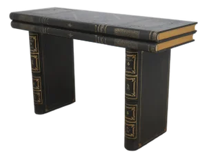 Maitland Smith Leather Wrapped 7 Drawer Console Sofa Table