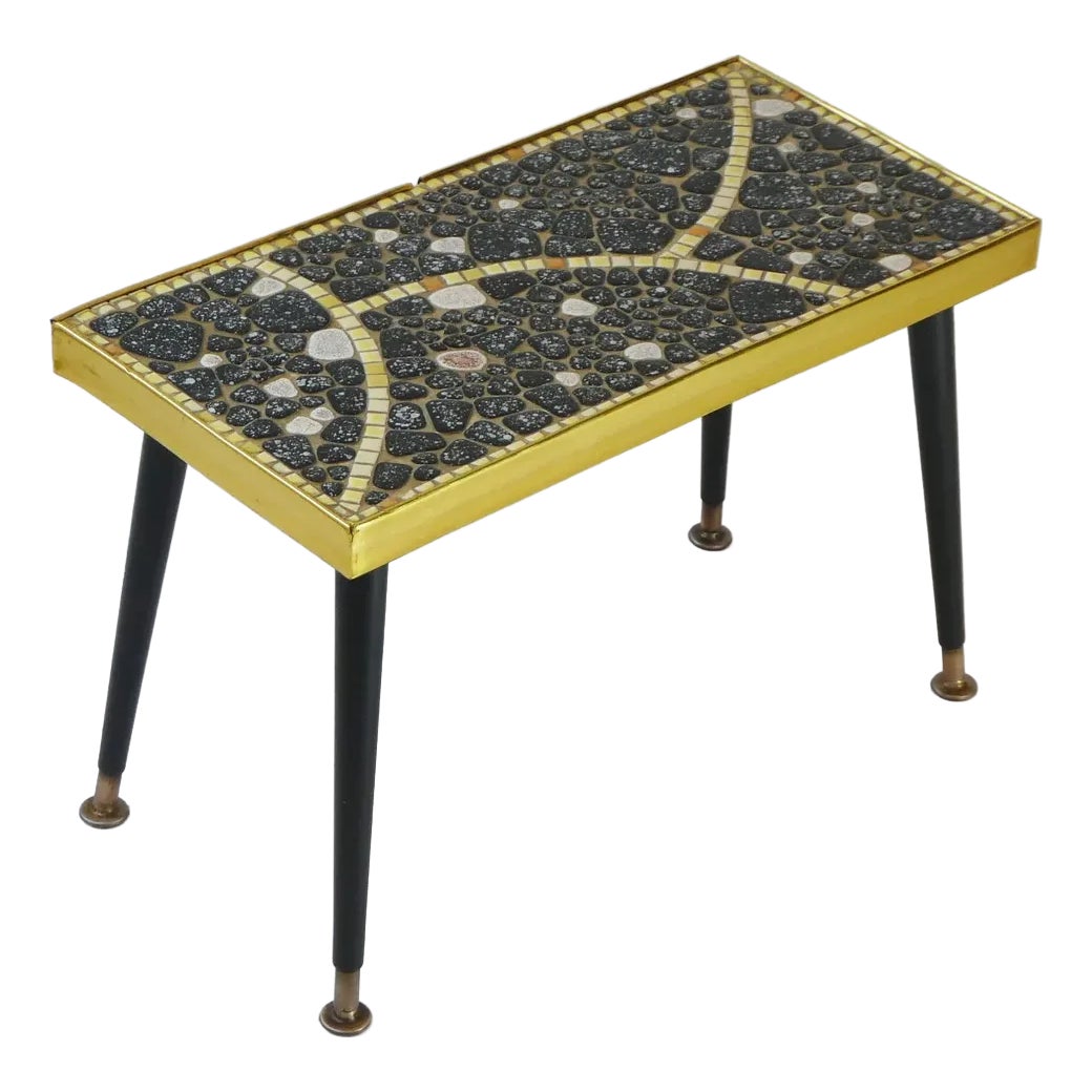 ヒステリックグラマー　HEAD PHONE WOMAN SIDE TABLE Vintage Mosaic Rectangular Side Table, 1960s | Chairish