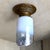 Brown Art Deco Style Opalescent Art Glass Flush Mount with Ornate Brass Base, 1960s For Sale - Image 8 of 18