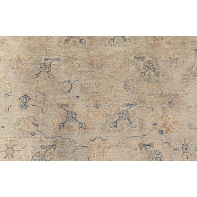 Antique Turkish Oushak Rug For Sale In New York - Image 6 of 9