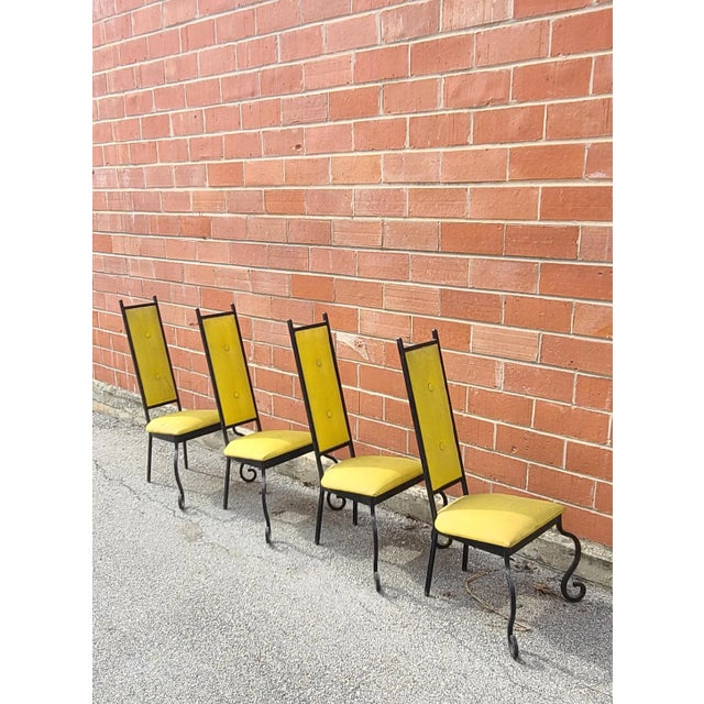 1980s Post Modern Wrought Iron Chairs - Set of 4 For Sale - Image 5 of 11