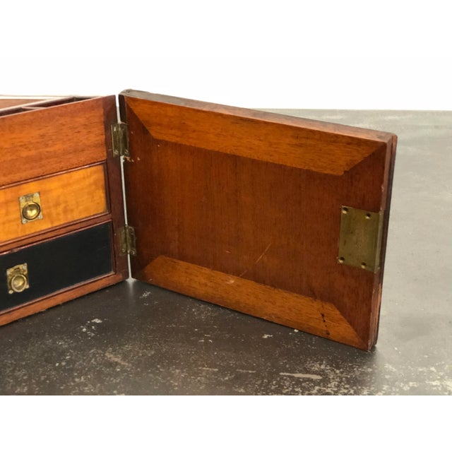 Brown Antique Rosewood, Ebony, and Boxwood Lap Desk For Sale - Image 8 of 13