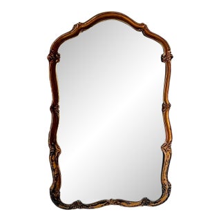 1950s Large Gold-Frame Curvy Wall Mirror For Sale