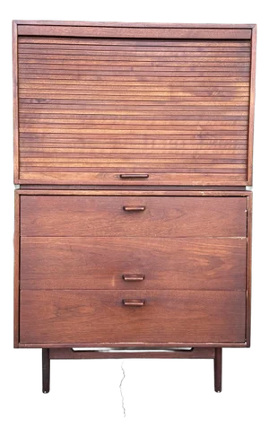 Mid Century Modern Jens Risom 2 Piece Dresser Chest Cabinet Storage Cabinet