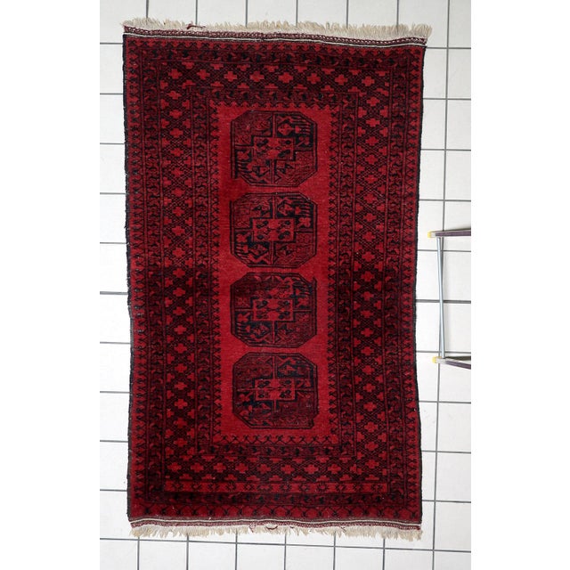 1920s, Antique Afghan Ersari Handmade Rug 4 X 6 For Sale - Image 14 of 14