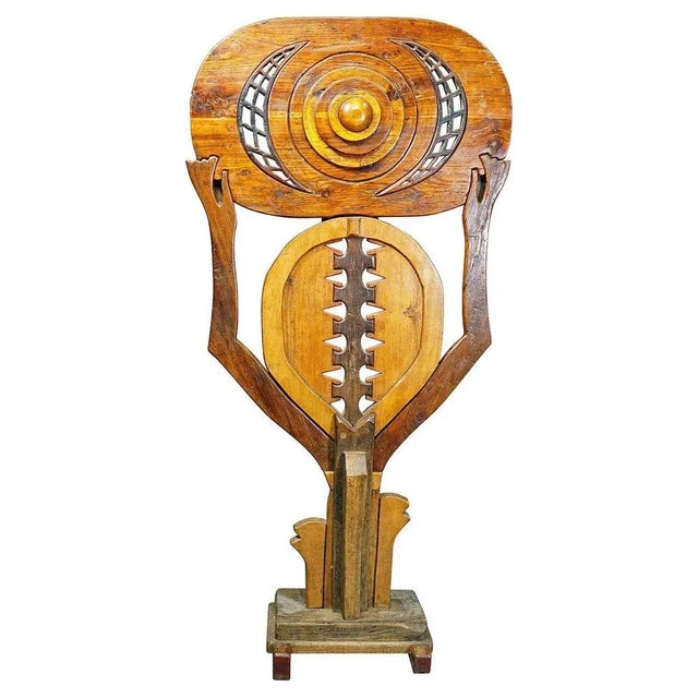 Vintage Wooden Atlante Sculpture by Luciano Bertolotto, Italy, 1980s For Sale - Image 11 of 11