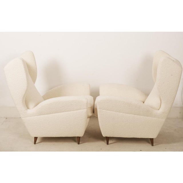 Set of Lounge Chairs with Wingback in Cream Bouclé by Melchiorre Bega For Sale - Image 14 of 18