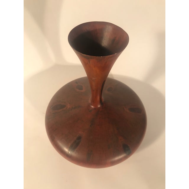 Master Woodturner Ron Kent Signed Norfolk Pine Turned Wood Vase