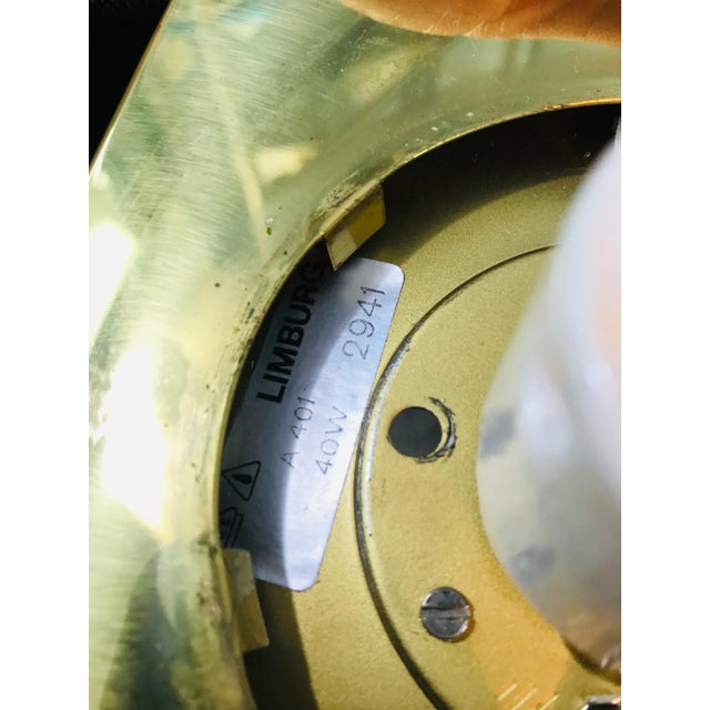 Mid-Century Modern 1980s Modernist Brass and Bubble Glass Wall Lamps by Limburg, Germany - a Pair For Sale - Image 3 of 13