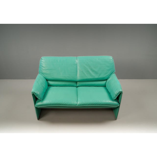 Model Bora Bèta Sofa in Mintgreen Leather by Axel Venthoven for Leolux, 1984 For Sale - Image 10 of 18