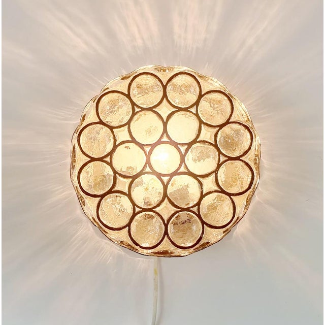 Mid-Century Modern Glass Flush Mount from Limburg, Germany, 1970s For Sale - Image 4 of 10