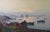 Mid 20th Century Italian Coastal Landscape "Lagoon" Original Oil Painting Signed Bruno Di Maio For Sale