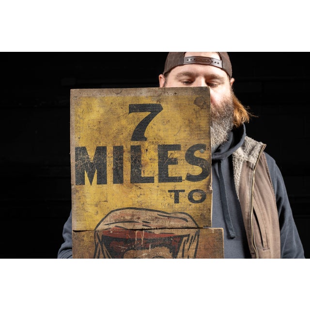 c. 1900s/1910s; mfd. by Ithaca Sign Works for William Kovar's Grocers and Dry Goods - Howells, NE Antique painted wood...