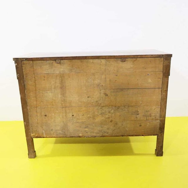 Wooden Chest of Drawers with Three Drawers and Burl Finish For Sale - Image 13 of 14