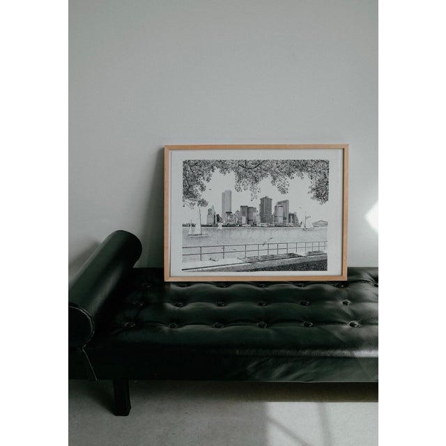 1980s Delbart Duchein Signed Lithograph — Lower Manhattan Skyline With Twin Towers, 1981 For Sale - Image 5 of 10
