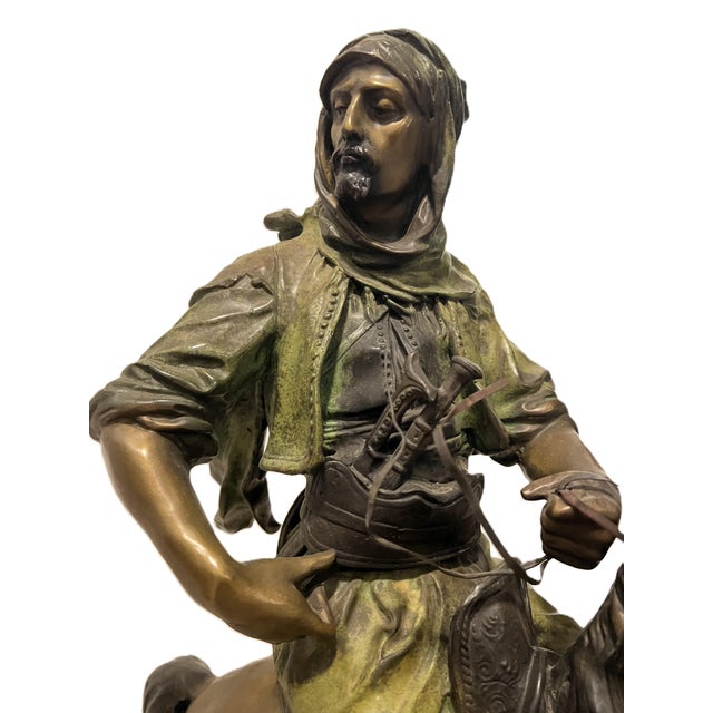 French 1960s "Arab on Horse" Sculpture by Alfred Barye (1839–1882) and Émile-Coriolan Guillemin (1841–1907) For Sale - Image 3 of 9