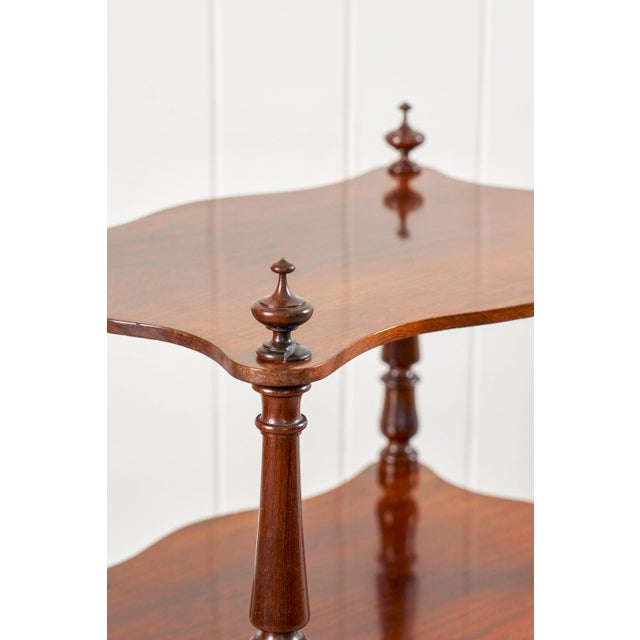 Late 19th Century Victorian Rosewood Whatnot With Scalloped Edge For Sale - Image 4 of 9