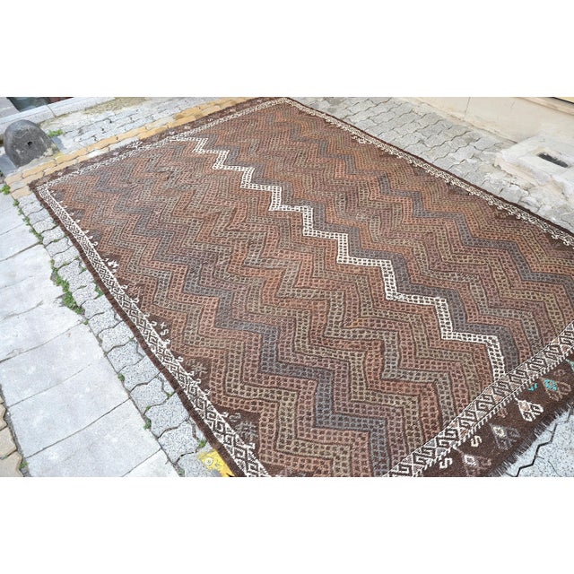 1960s 1960s Vintage Kilim Rug For Sale - Image 5 of 11