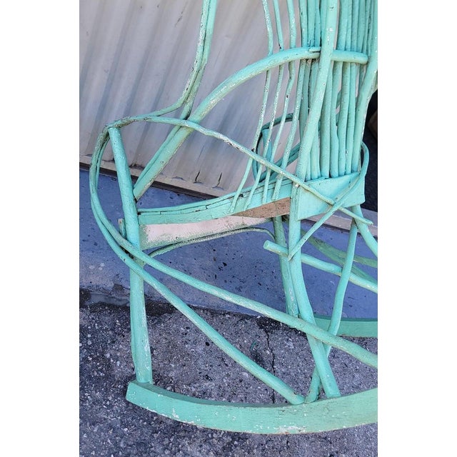 19Thc Original Green Painted Bentwood Rocking Chair For Sale - Image 9 of 9