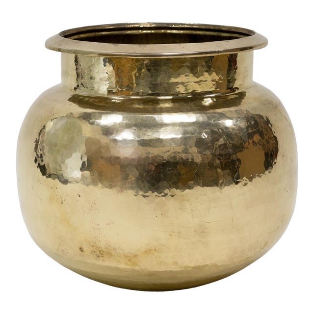 Vintage Brass Vessel Pot For Sale