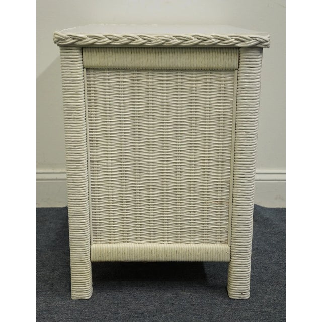 Henry Link White Wicker 24" Two Drawer Nightstand 299-621 For Sale - Image 10 of 13