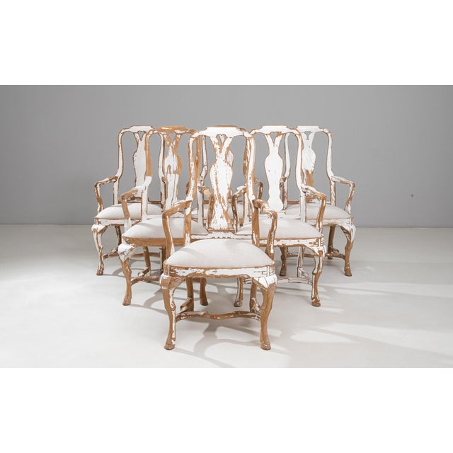 Rococo 20th Century Swedish Rococo Revival Wood Patinated Dining Chairs - Set of 3 For Sale - Image 3 of 18