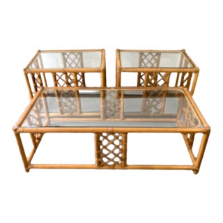 Vintage Mid Century Cal-Tiki Coffee and End Tables For Sale