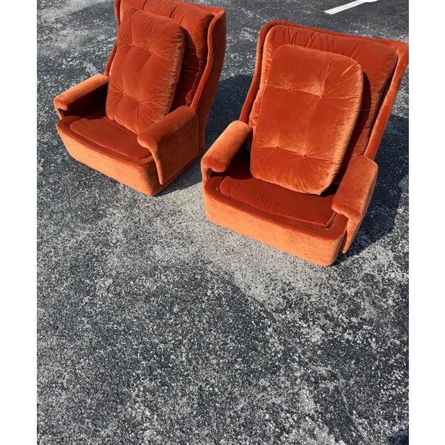 Reupholstered Mid Century Space Age Orchidee Chair Pair, Michael Cadestin for Airborne International For Sale - Image 9 of 11