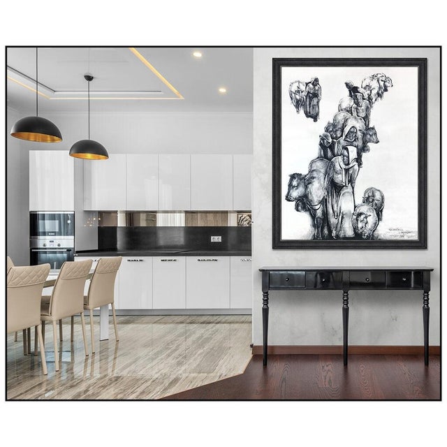 Message us to inquire about custom framing options! (Included for free with every purchase) The artwork here, "The Cattle...