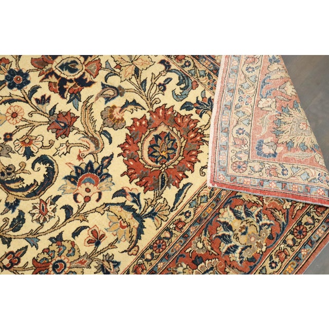 Antique Zabihi Collection Persian Qum Room Size Rug For Sale - Image 9 of 11