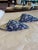 Ceramic Pair of Blue and White Glazed Ceramic Floral Wall Pockets For Sale - Image 7 of 10