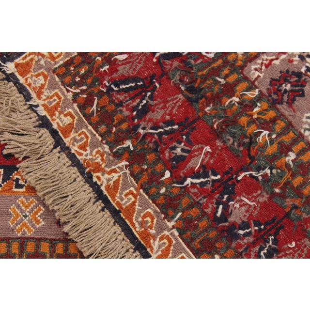 Shabby Chic Soumak Rust/Ivory Wool Rug - 6'2'' X 8'0'' For Sale - Image 9 of 10