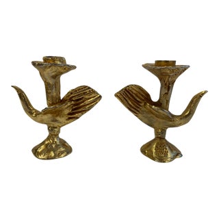 Bronze Candlesticks Signed Pierre Casenove 1994 For Sale
