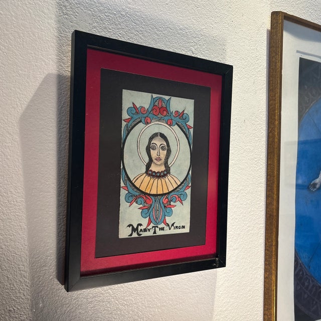1950s Vintage Framed Religious Outsider Art by Stephen J,M Palmer For Sale - Image 5 of 8
