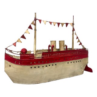 Brutalist Steamer Model Boat by Emmanuel Hiel, 1940s For Sale
