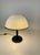 Table lamps made of beautifully crafted white & clear Murano glass lampshade with a black trim on a black base. Made in...