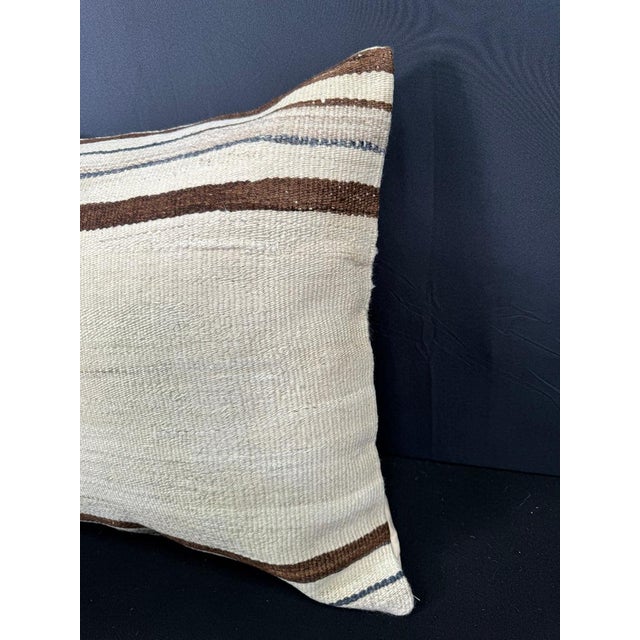 Contemporary Turkish Hemp Pillow Cushion Natural Beige Brown Cushion Cover 20"x20" For Sale - Image 3 of 4