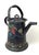 Large Antique Black Hand Painted Toleware Coffee Pot. 17 inches tall with handle in the upgrade position 14 inches tall in...