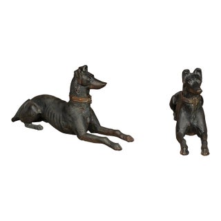 J.W Fiske Iron Greyhound Dog Sculptures, Late 19th Century New York, a Pair For Sale