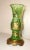 Antique Hand Blown Bronze Mounted Gold Gilt Green Bohemian Czech Art Glass Vase For Sale - Image 9 of 12