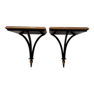 Pair of Ebonized Vintage Wall Brackets For Sale