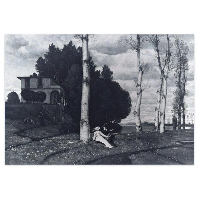 Frühling is a wonderful black and white photogravure of the original painting by Arnold Böcklin (Basel 1827 - Fiesole...