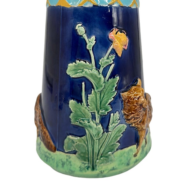 Ceramic A Bwm Majolica Jug Depicting 'The Fox and the Grapers' Aesop's Fable, Ca. 1876 For Sale - Image 7 of 12