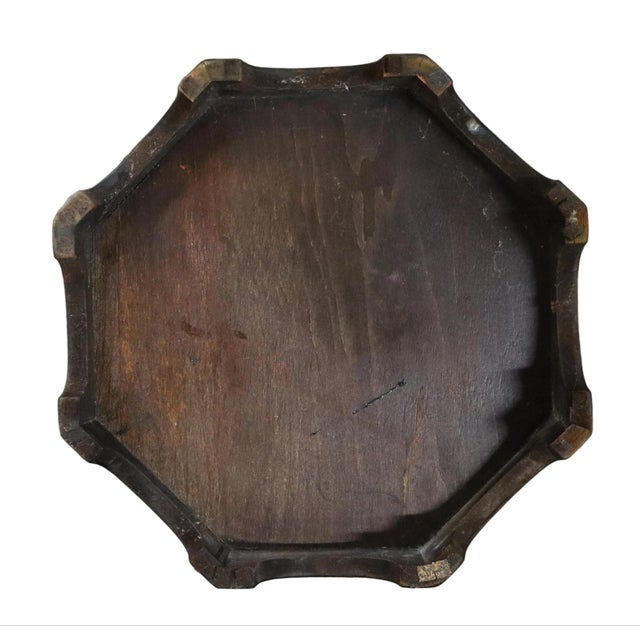 Mid 20th Century Octagonal Korean Wooden Chest/Hat Box With Brass Hardware For Sale - Image 9 of 9