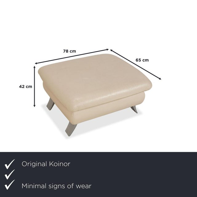 The Koinor Rossini leather stool in cream beige stylishly and functionally complements the eponymous seating series. The...
