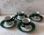 Set of 4 green and white espresso cups and saucers made in California by Shenango China. Shenango was one of the leading...