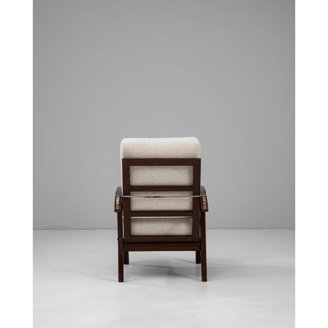 Art Deco 20th Century French Art Deco Upholstered Armchair With Reclining Back For Sale - Image 3 of 18